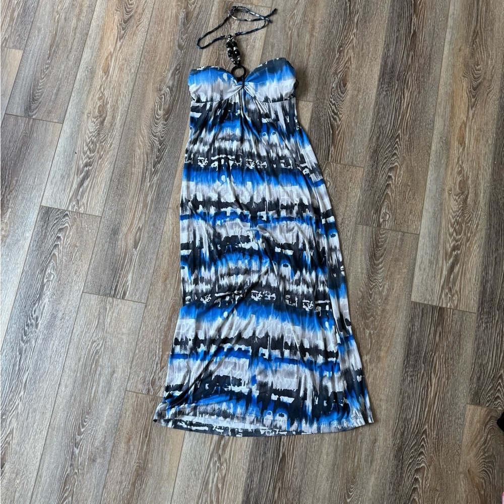 Blue and Black Maxi Dress